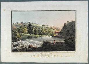 Das Wehr hinter der Buschmühle mit Blick auf die Königsmühle im Plauenschen Grund