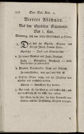 Das 1. Kap. Warnung, sich vor böser Gesellschaft zu hüten. - Das 10. Kap.