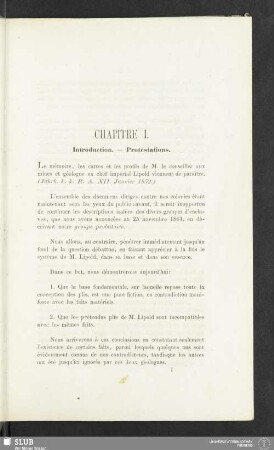 Chapitre I. Introduction - Protestations