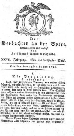 34. Stueck, 25. August 1828