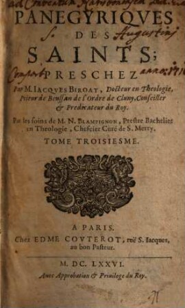 Panégyriques Des Saints, 3
