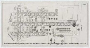 Wettbewerb Wohn- und Gewerbegebiet Clayallee (nicht realisiert), 3. Preis – Grundriss Regelgeschoss. Berlin-Zehlendorf, Clayallee
