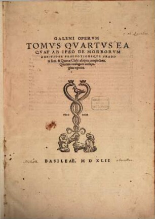 Opervm Galeni Tomvs ... Classem ..., 4