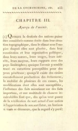 Chapitre III. Apercu de l'avenir