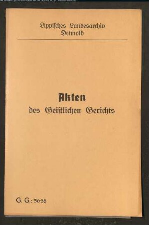 Rentei Brake gegen Pastor Krecke in Lieme, wegen des Rückstands an Zehntgeld