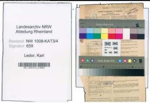Entnazifizierung Karl Ledor , geb. 28.06.1908 (Kasseninspektor)