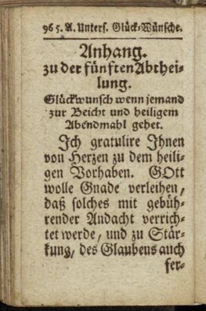 Anhang zu der fünften Abtheilung.