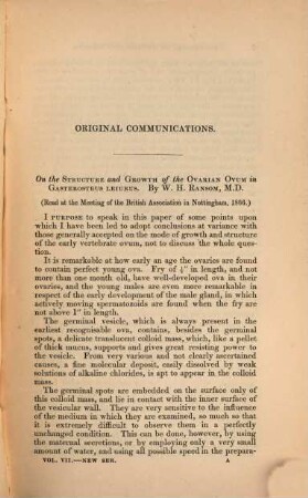 Quarterly journal of microscopical science. 7. 1867