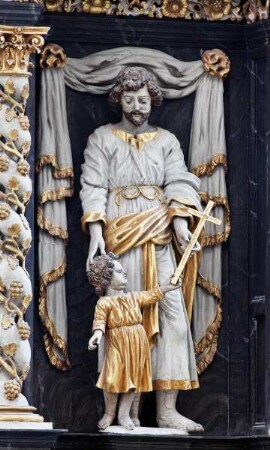 Hochaltar — Auferstandener Christus und acht Heilige — Heiliger Joseph mit Christuskind