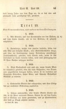 Titel 19. Von Armenanstalten, und andern milden Stiftungen