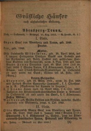 Gothaisches genealogisches Taschenbuch der gräflichen Häuser. 43. 1870