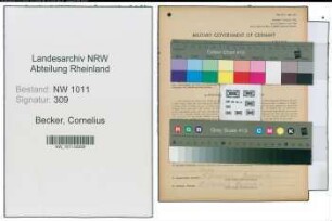 Entnazifizierung Cornelius Becker , geb. 29.12.1895 (Textileinzelhaendler)