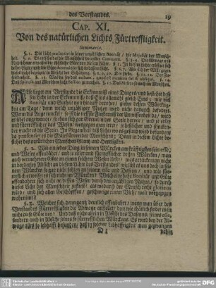 Cap. XI. Von des natürlichen Lichts Fürtreffligkeit