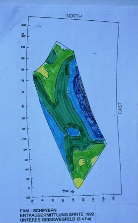 FAM Scheyern Ertragsermittlung Ernte 1992, Unteres Geisswegfeld (3,4 ha)