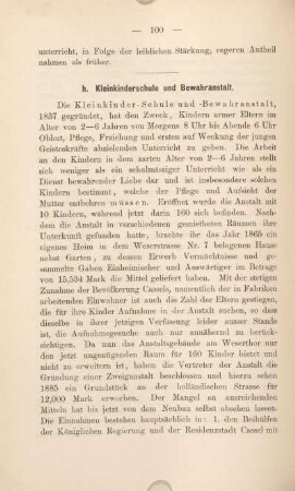 h) Kleinkinderschule und Bewahranstalt.