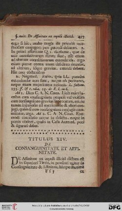 Titulus XIV: De Consanguinitate et Affinitate