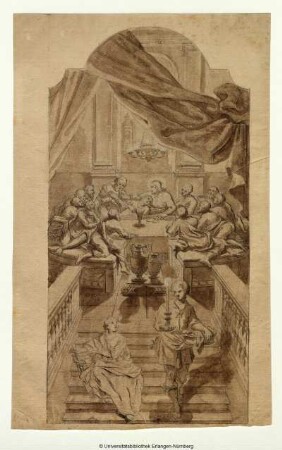 Das Abendmahl, an ovaler Tafel