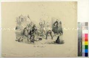 Karikatur zur Revolution von 1848 mit Darstellung einer Hasenplage