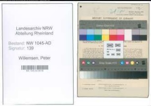 Entnazifizierung Peter Willemsen , geb. 25.02.1907 (Kraftfahrer)