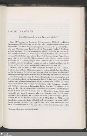 Musikwissenschaft und Langspielplatte