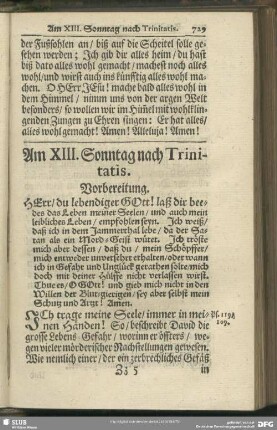 Am XIII. Sonntag nach Trinitatis