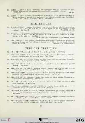 Teppiche, Textilien (Nr. 256-315)