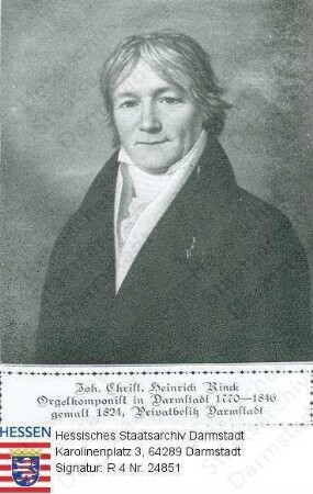 Rinck, Johann Christian Heinrich Dr. phil. (1770-1846) / Porträt, Brustbild, mit Bildlegende