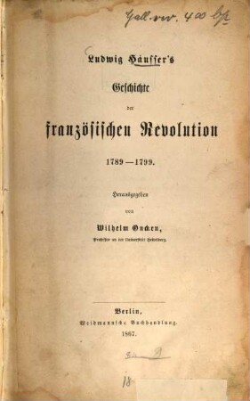 Ludwig Häusser's Geschichte der französischen Revolution : 1789 - 1799