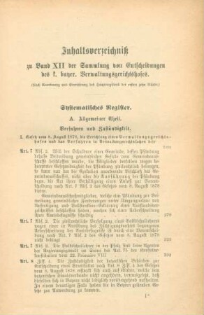 Systematisches Register