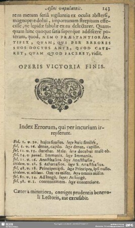 Index Errorum, qui per incuram irrepserunt