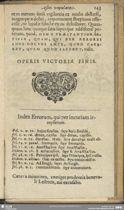 Index Errorum, qui per incuram irrepserunt