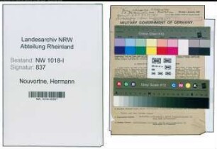 Entnazifizierung Hermann Nouvortne , geb. 02.03.1898 (Buchhalter)