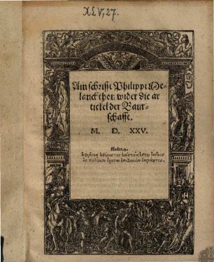 Ain schrifft Philippi Melanchthon wider die artickel der Baurschafft