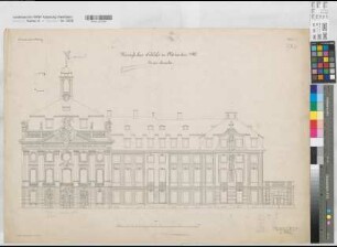 Münster (Münster) Schloß (Oberpräsidialflügel) Inventarienzeichnung Blatt 7 Vorderansicht 1901 1 : 100 55 x 78 Lithographie: Bogdan Gisevius, Berlin KSM Nr. 1539,16