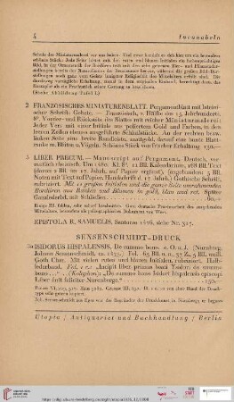 Sensenschmidt-Druck (Nr. 3a - 4)