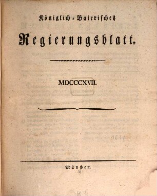 Königlich-Baierisches Regierungsblatt. 1817, 1817