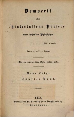 Karl Julius Webers sämmtliche Werke : Suppl. - Bd.. 11. Bd. 11. = (N. F. Bd. 5). - 1839. - 294 S.