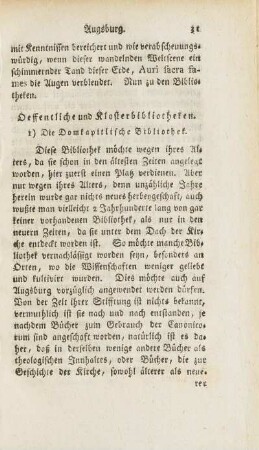 Oeffentliche und Klosterbibliotheken.