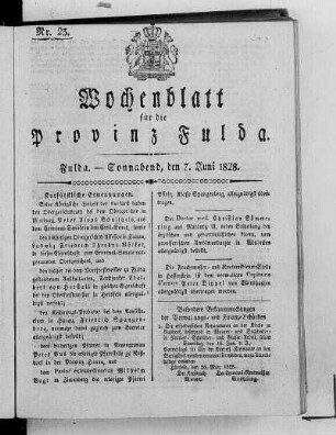 Nr. 23, Ausgabe vom 7. Juni 1828