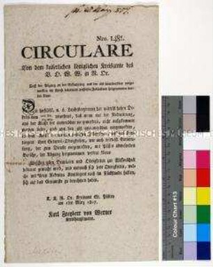 Zirkular des Kreisamtes St. Pölten über weitergehende Rekrutierungsmaßnahmen; Stankt Pölten, 1. März 1807