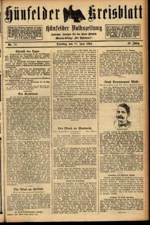 Ausgabe vom Dienstag, den 17. Juni 1924.