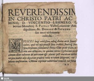 REVERENDISSIM[O] | IN CHRISTO PATRI AC [...]