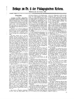 Umschau : Beilage zu Nr. 6 der Pädagogischen Reform
