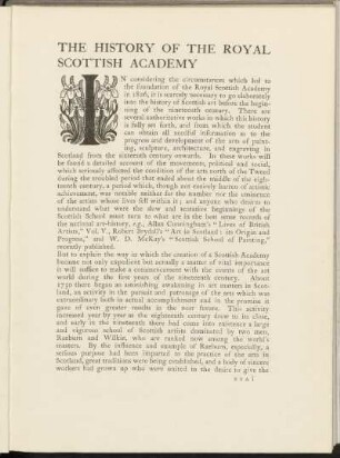 The history of the royal scottish academy