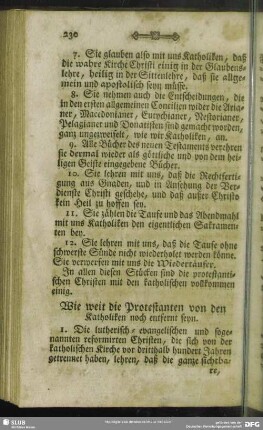 Wie weit die Protestanten von den Katholiken noch entfernt seyn