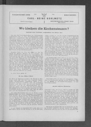 Wo bleiben die Kirchensteuern?