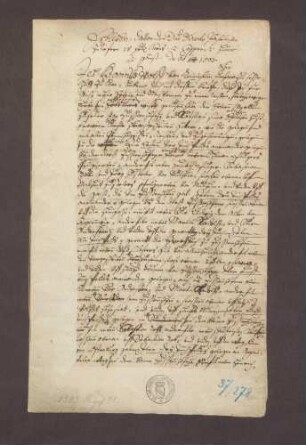 Erblehenbrief des Hans Wolf von Renchen zu Lahr gegen Werlin Hußler von Zußenhofen u. dessen Frau Catharine über Güter zu Zusenhofen, hier: Erblehenrevers vom gleichen Tage