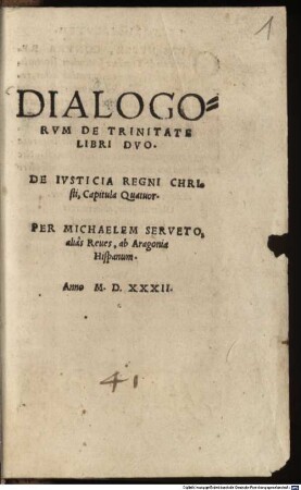 Dialogorum De Trinitate Libri Duo