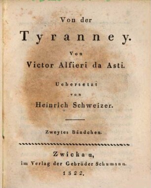 Von der Tyranney, 2
