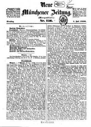 Neue Münchener Zeitung. Morgenblatt. 1856, 7 - 12